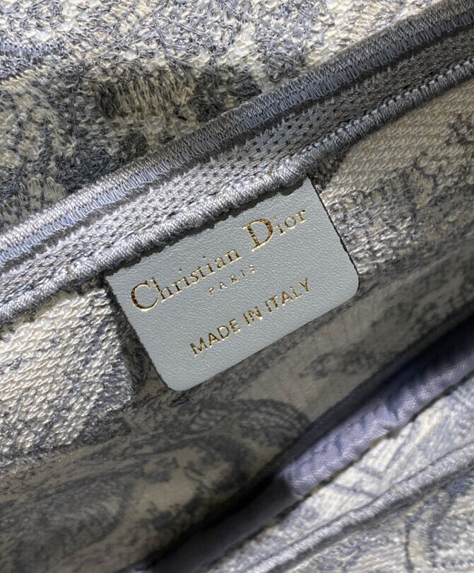 Christian Dior Saddle Bag Canvas Gray